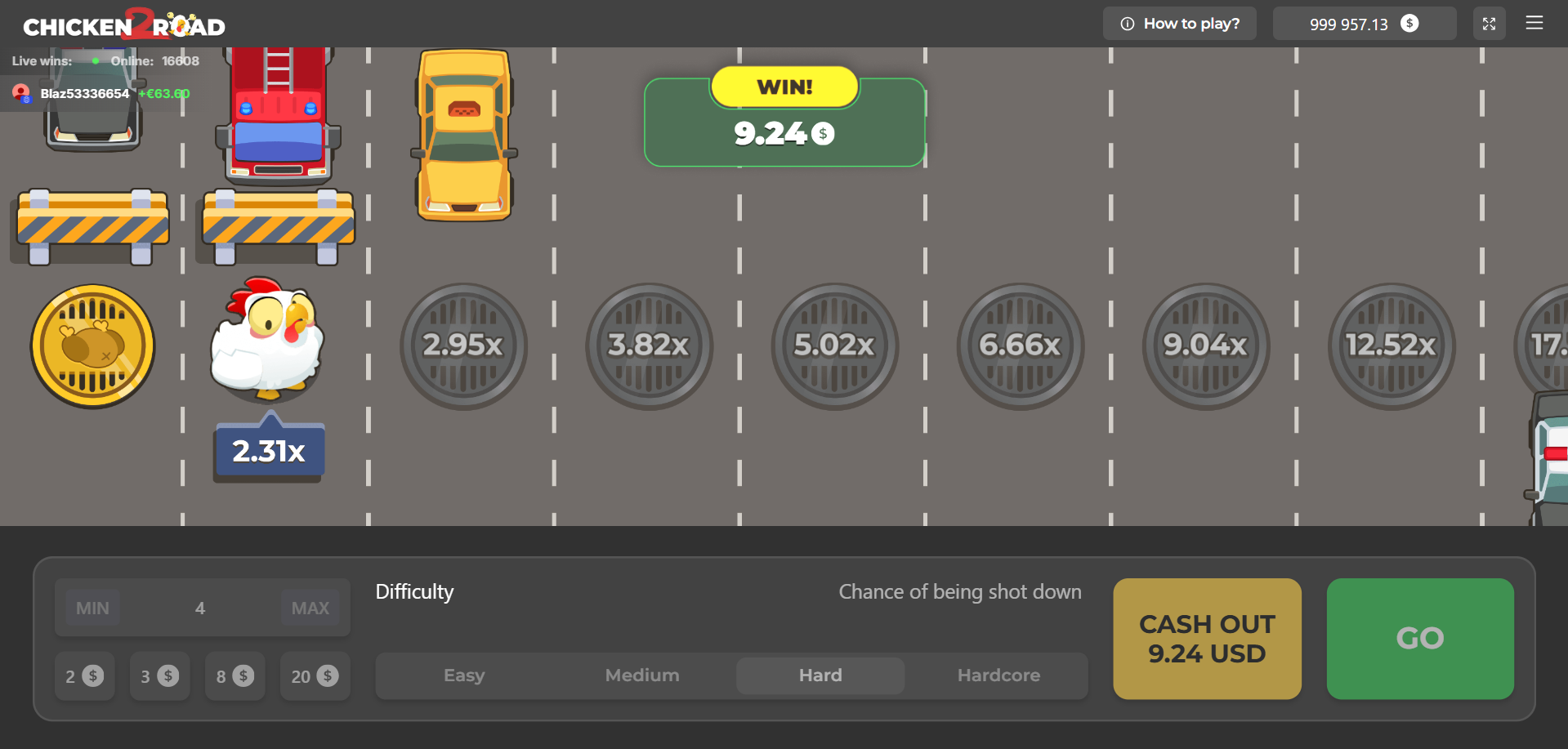 Incassa su Difficile in Chicken Road 2